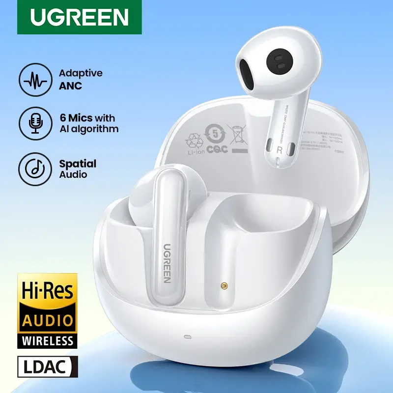 EARBUDS SANS FIL WIRELESS UGREEN HiTune H6 PRO+ Hi-Res AUDIO WHITE